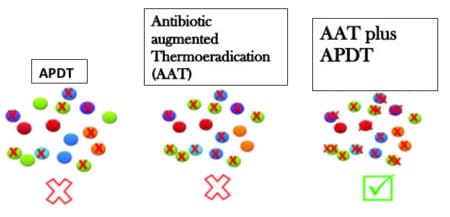 Antibiotic augmented Thermoeradication (AAT) AAT plus APDT